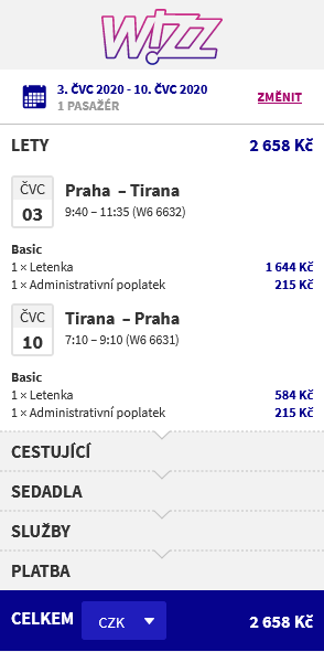 Letenky Praha-Tirana-Praha za 2658 Kč